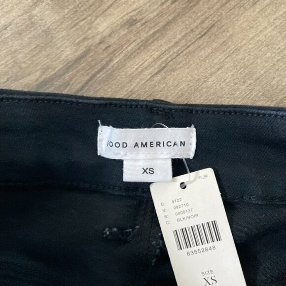 NWT Anthropologie Good American Good Legs Flare Jeans Black Sz XS - Picture 5 of 8